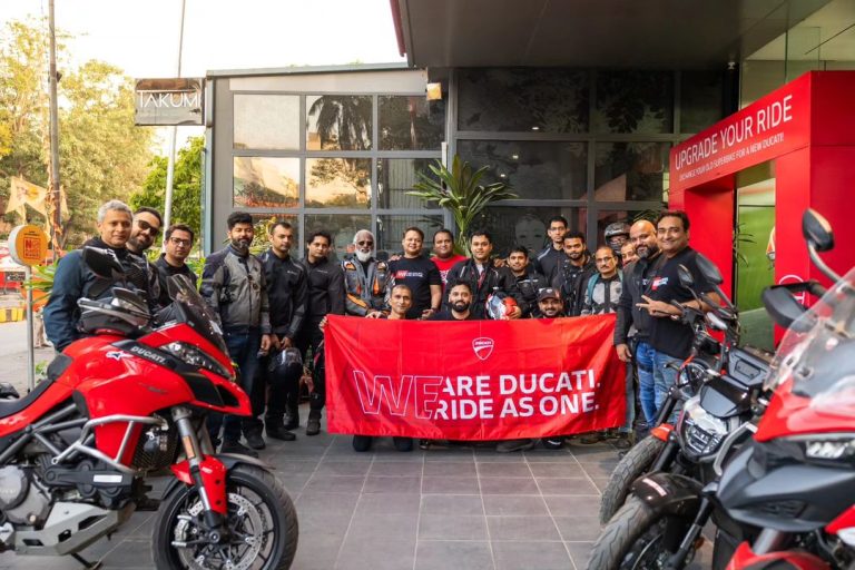 Group Photo of Ducati Riders Meetup During The #werideasone Event - Ducati Infinity